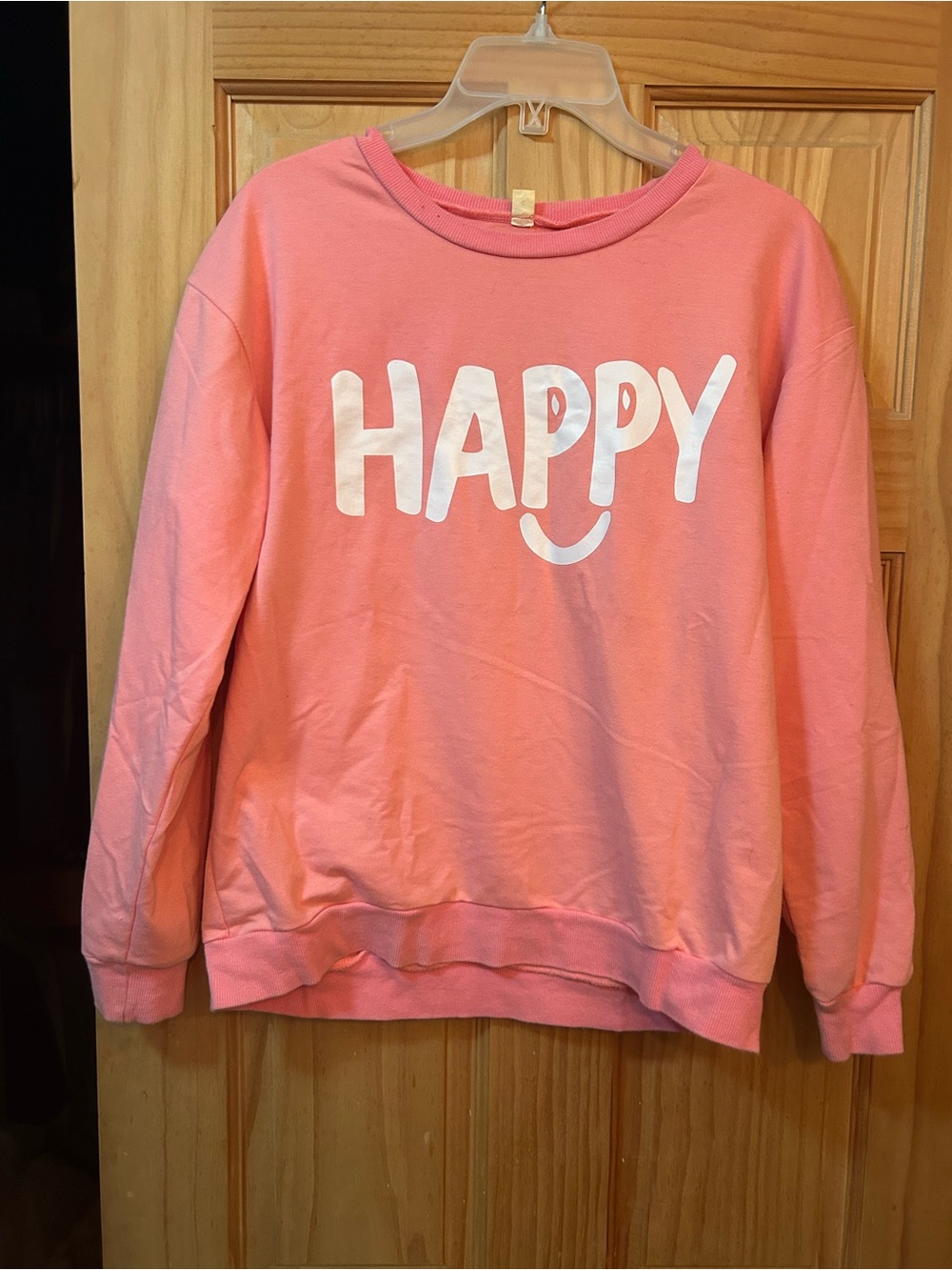 SHEIN Happy Graphic Pink Women's Sweatshirt